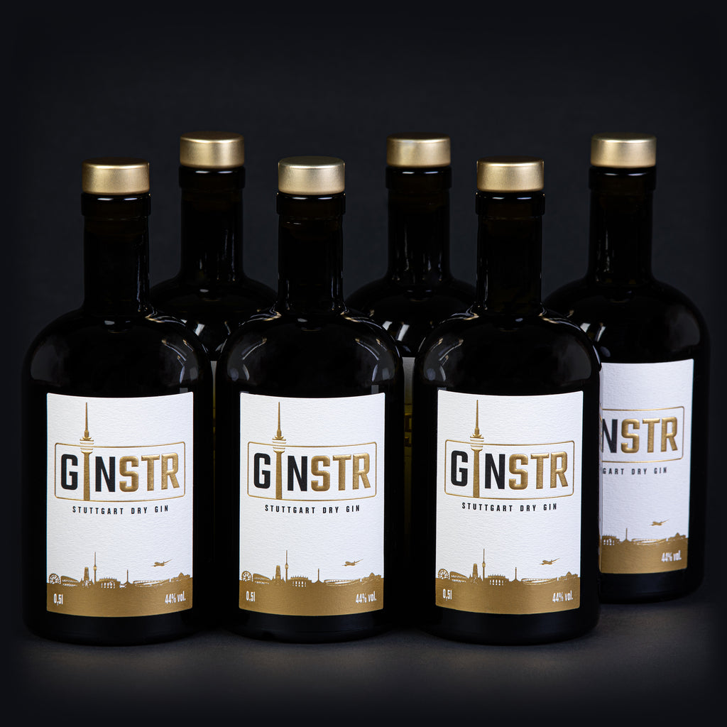 Six bottles of GINSTR GINSTR – – - GIN DRY GIN (6 DRY STUTTGART x 0.5l) STUTTGART